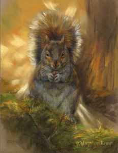 'Eekhoorn', 22x29 cm, pastel schilderij(te koop)