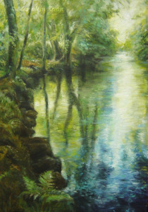 'Pond In Devon', 60x80 cm, olieverf (verkocht)