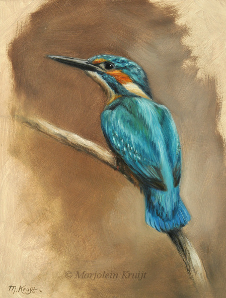 'Ijsvogel', 18x24 cm, olieverf schilderij (verkocht)