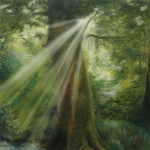 'Ray of light', 60x60 cm, olieverf schilderij (verkocht)