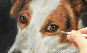 'Jack russell' portret hond, schilderij in opdracht door Marjolein Kruijt