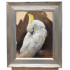 'Geelkuifkaketoe', 30x24 cm, olieverf schilderij (te koop)