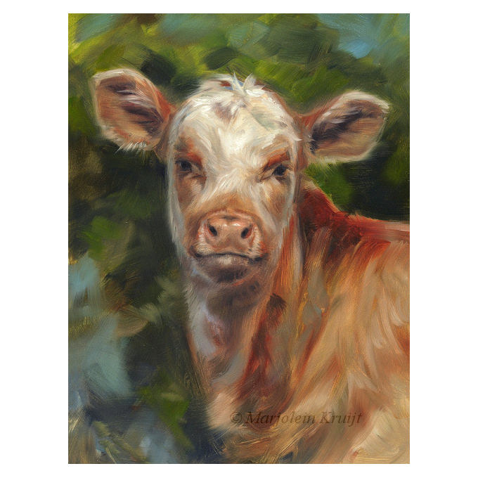 Lol Regeneratie vermijden Calf [cow] painting FOR SALE - Marjolein Kruijt