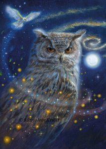 'Owl - Uil' wise teacher - spiritueel schilderij [VERKOCHT]