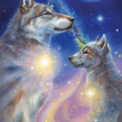 'Wolf', olieverf schilderij (gepubl. als oracle card)