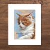 'Rood-witte kitten', artprint met passepartout (te koop)