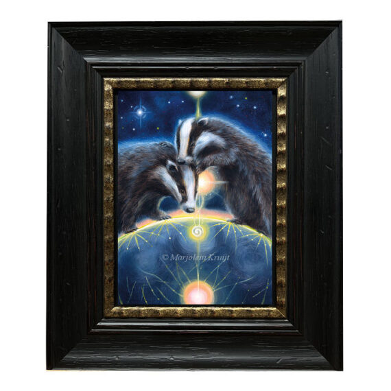 'Dassen - Badgers' - spiritueel schilderij (te koop)
