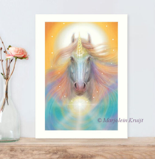 'Healing Unicorn'- eenhoorn kunstreproductie artprint - Marjolein Kruijt