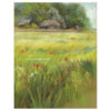 'Zomer gloren', boerderij en veld Drenthe, pastel tekening (te koop)